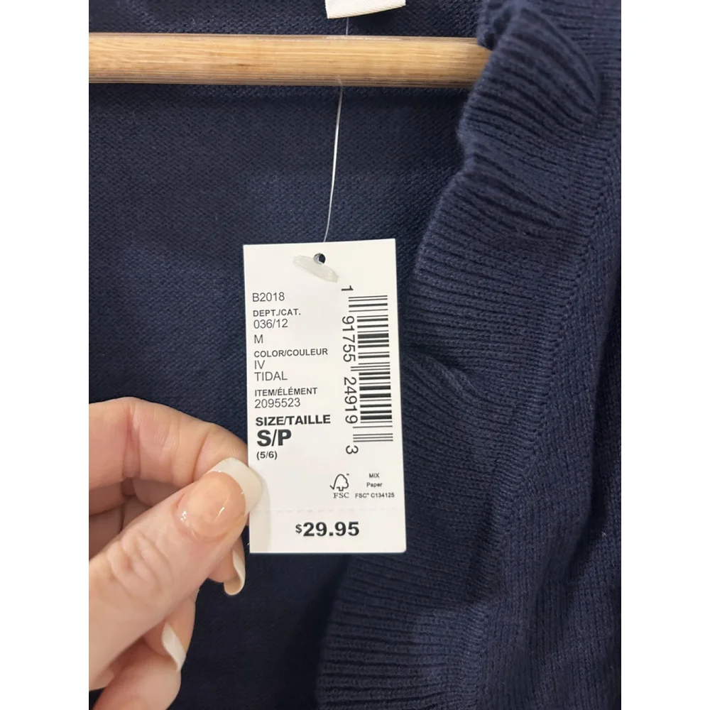 The Children's Place Girls Navy Blue Cardigan Size 5-6 Years